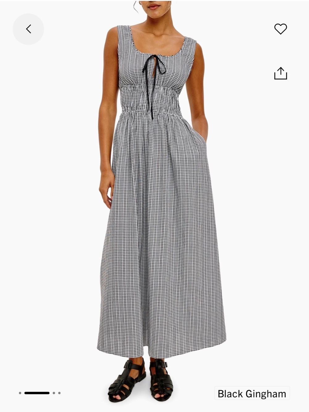 Rails Black Gingham Maxi Dress
